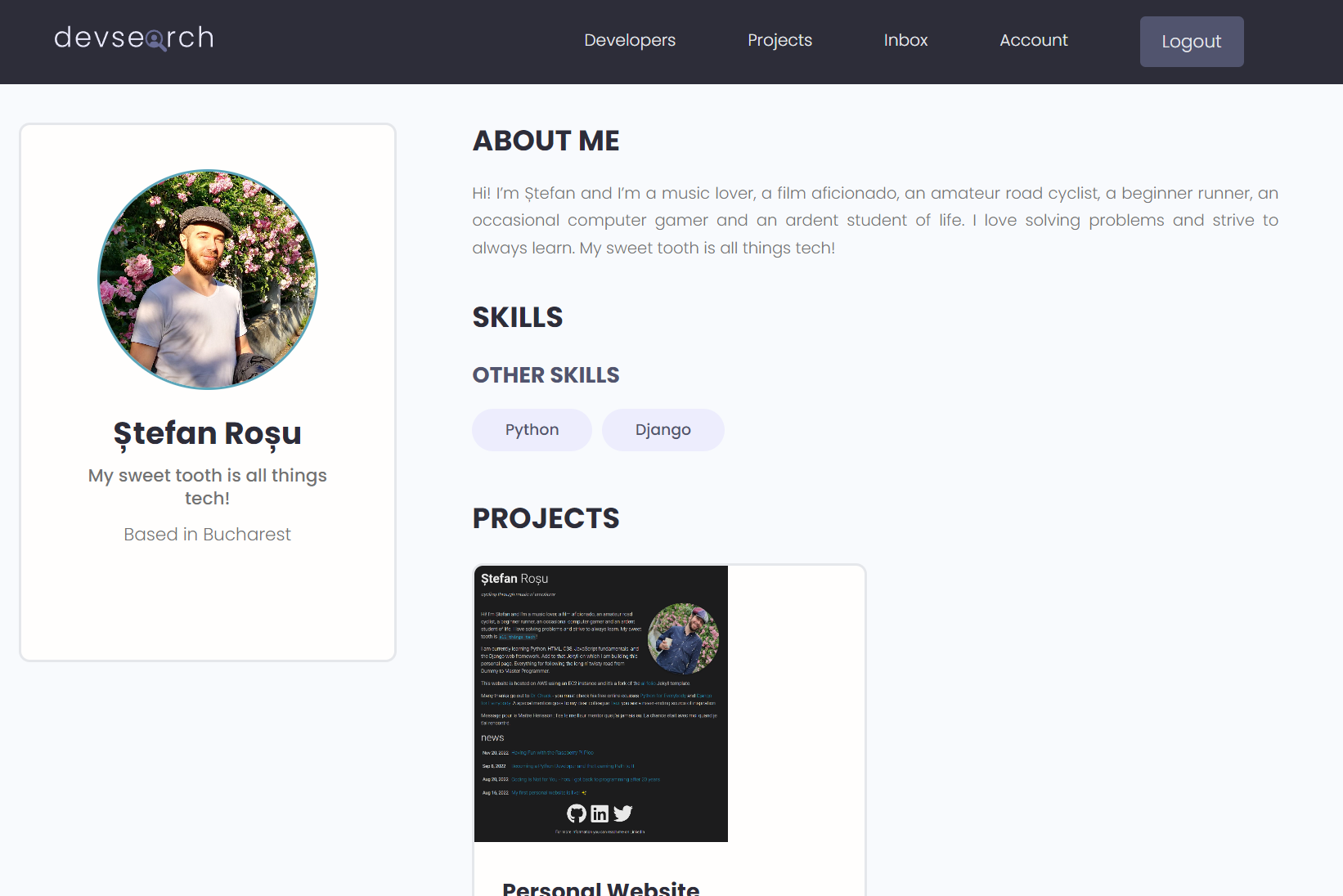 about developer page