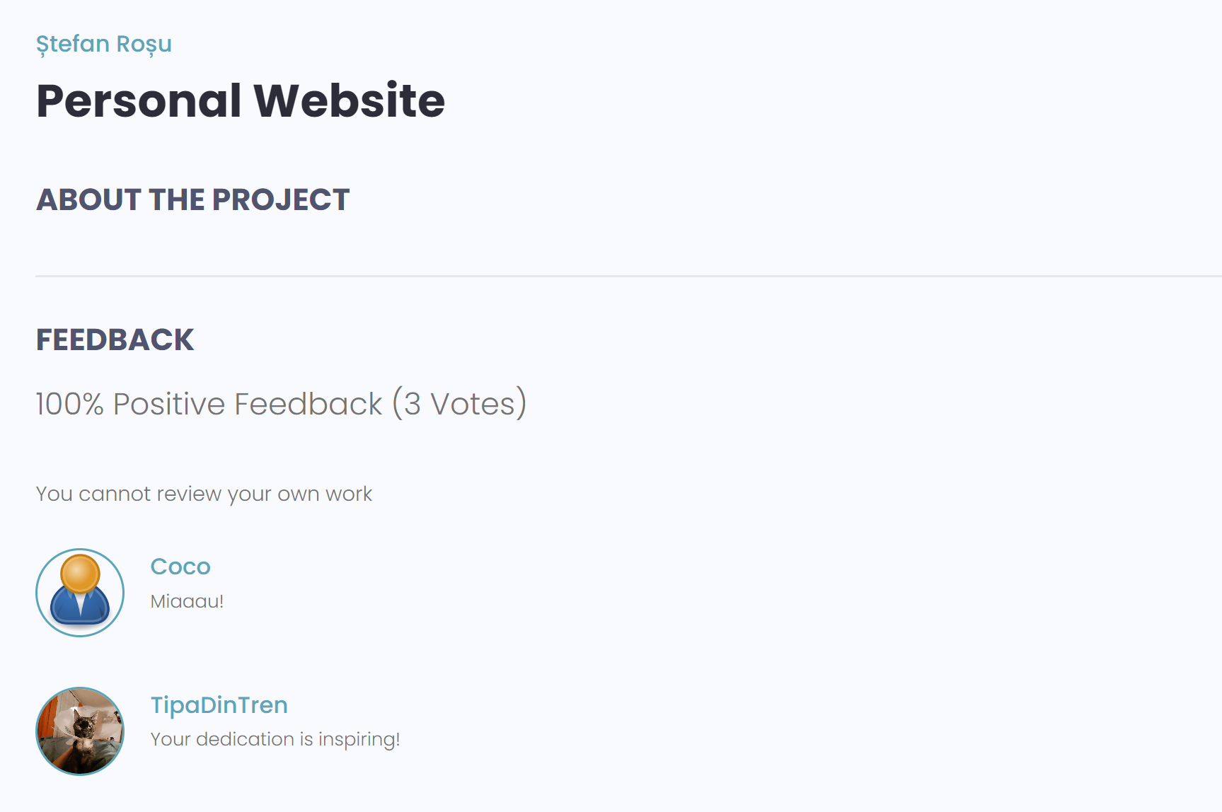 project rating and feedback